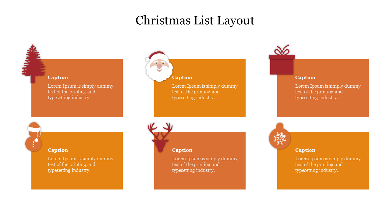 Christmas List Layout PPT Presentation and Google Slides